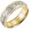 7mm 14K Two Tone Design Band Ref 527198