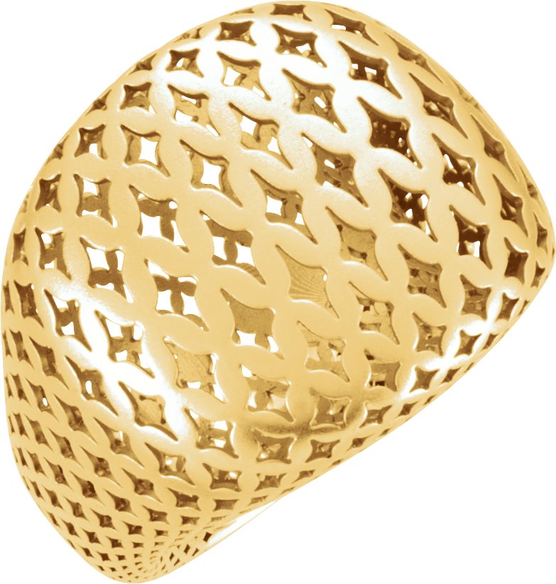 14K Yellow Pierced-Style Dome Ring