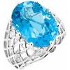 14K White Swiss Blue Topaz Nest Design Ring Ref 5034159