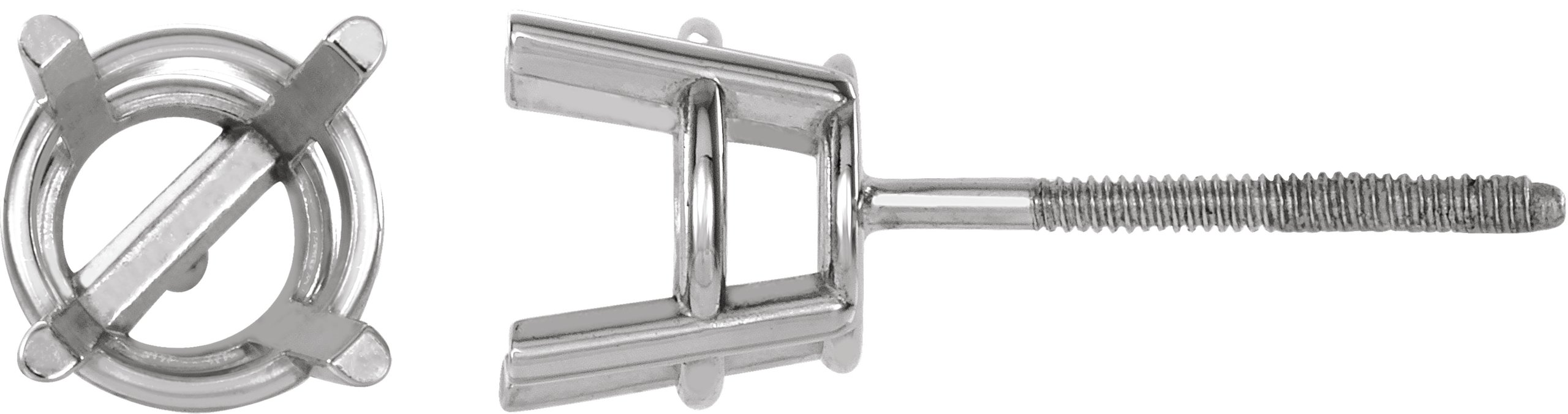 Round 4-Prong Lightweight Stud Earrings