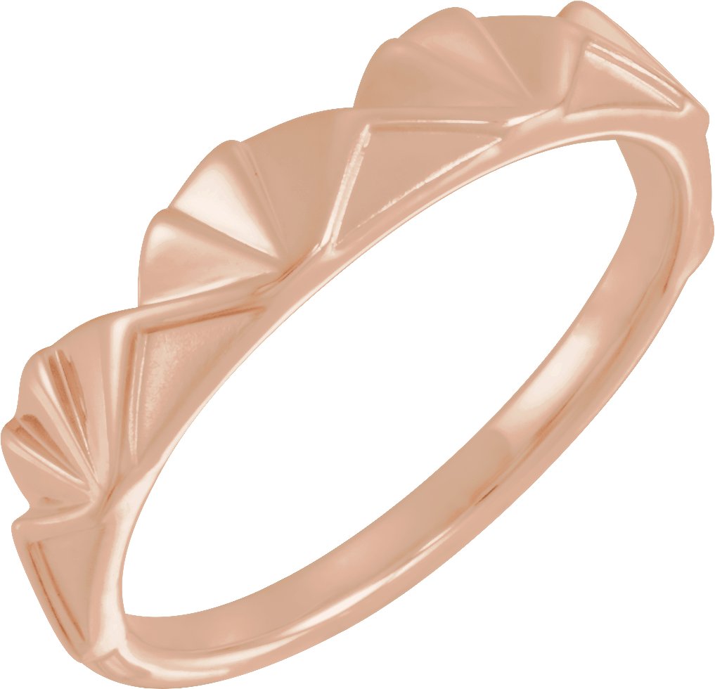 14K Rose Stackable Crown Ring   