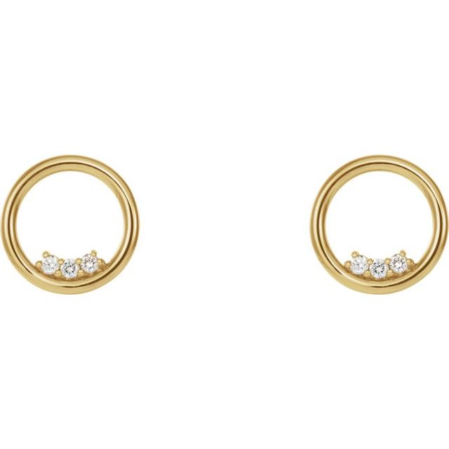 14K Yellow 1/6 CTW Natural Diamond Circle Earrings