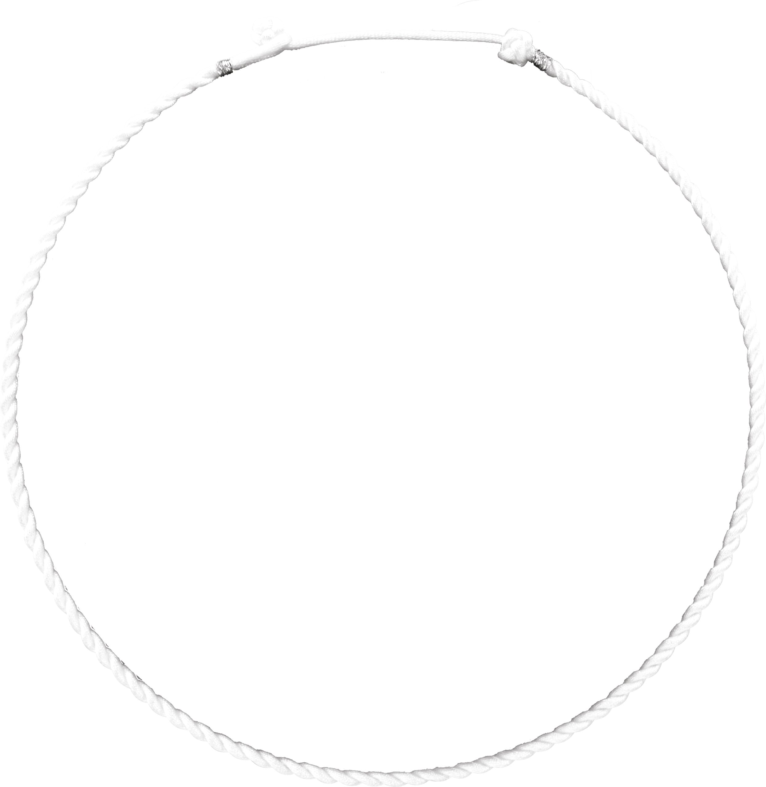 White 3 mm Satin Twist Adjustable 16-18" Necklace view 2