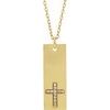 14K Yellow .03 CTW Diamond Bar Cross 18 inch Necklace Ref. 13739414