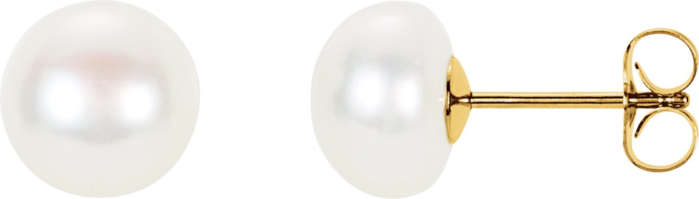 14K Yellow Freshwater Cultured Pearl Earrings Ref. 1745319