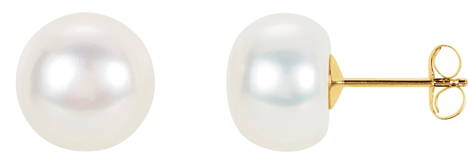 14K Yellow 10 mm to 11 mm Freshwater Cultured Pearl Earrings Ref. 2745964