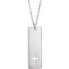 14K White Pierced Cross Engravable Bar 16 18 inch Necklace Ref. 13702699