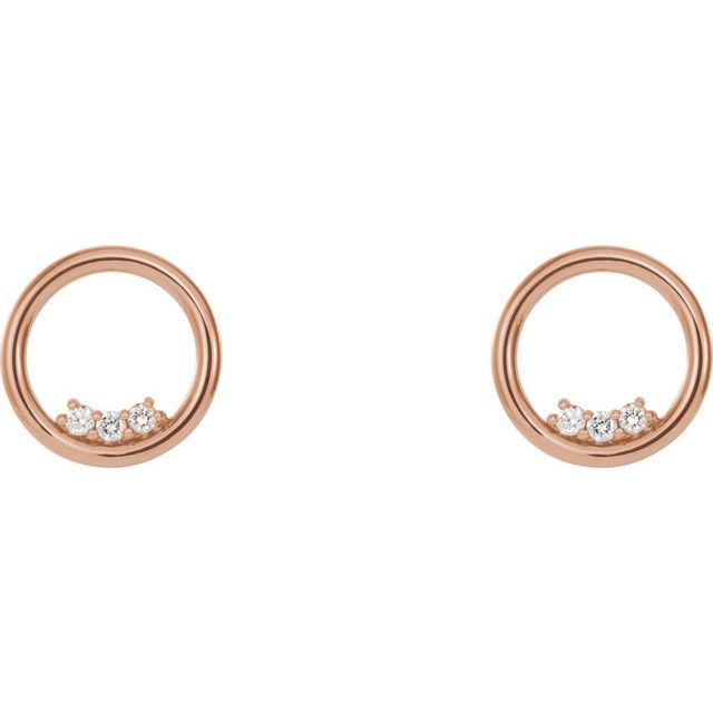 14K Rose 1/6 CTW Natural Diamond Circle Earrings