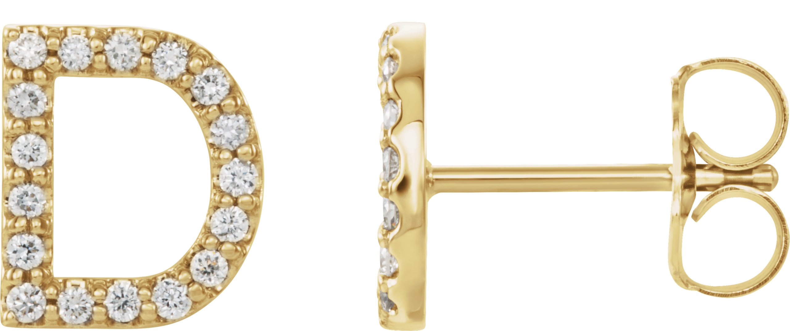 14K Yellow .07 CTW Diamond Single Initial D Earring Ref. 14383113