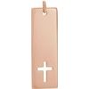 14K Rose Pierced Cross Engravable Bar Pendant Ref. 13702689