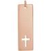 14K Rose Engravable Pierced Cross Bar Pendant