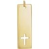 14K Yellow Pierced Cross Engravable Bar Pendant Ref. 13702688