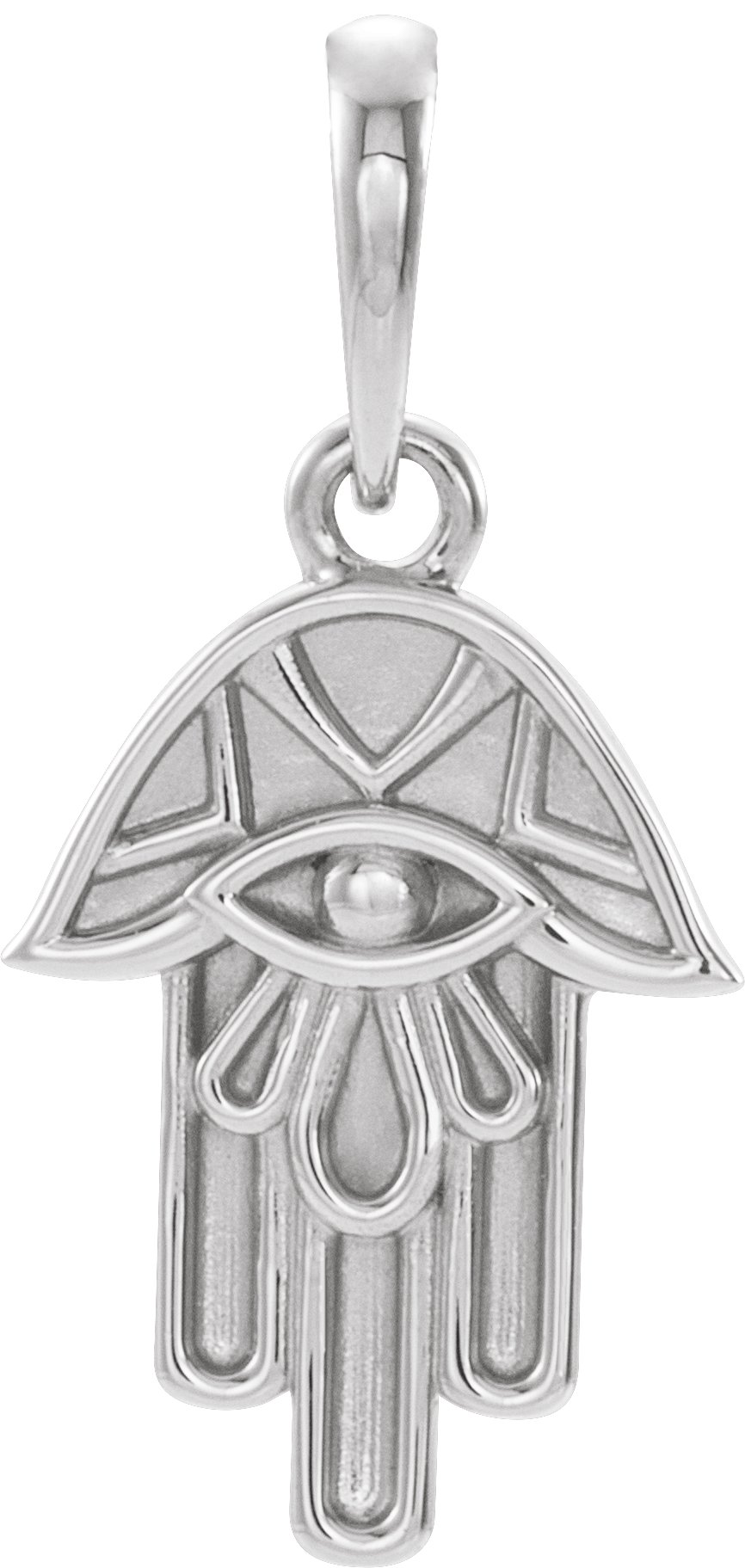 14K White Hamsa Pendant  