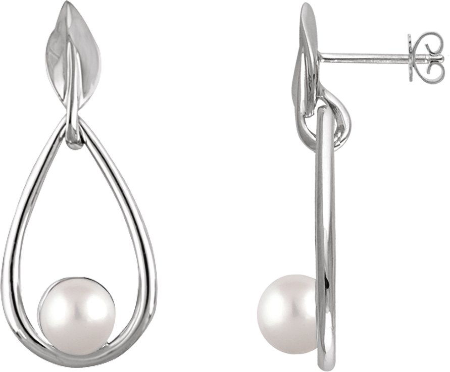 14K White 6 mm Freshwater Cultured Pearl Earrings Ref. 5189253