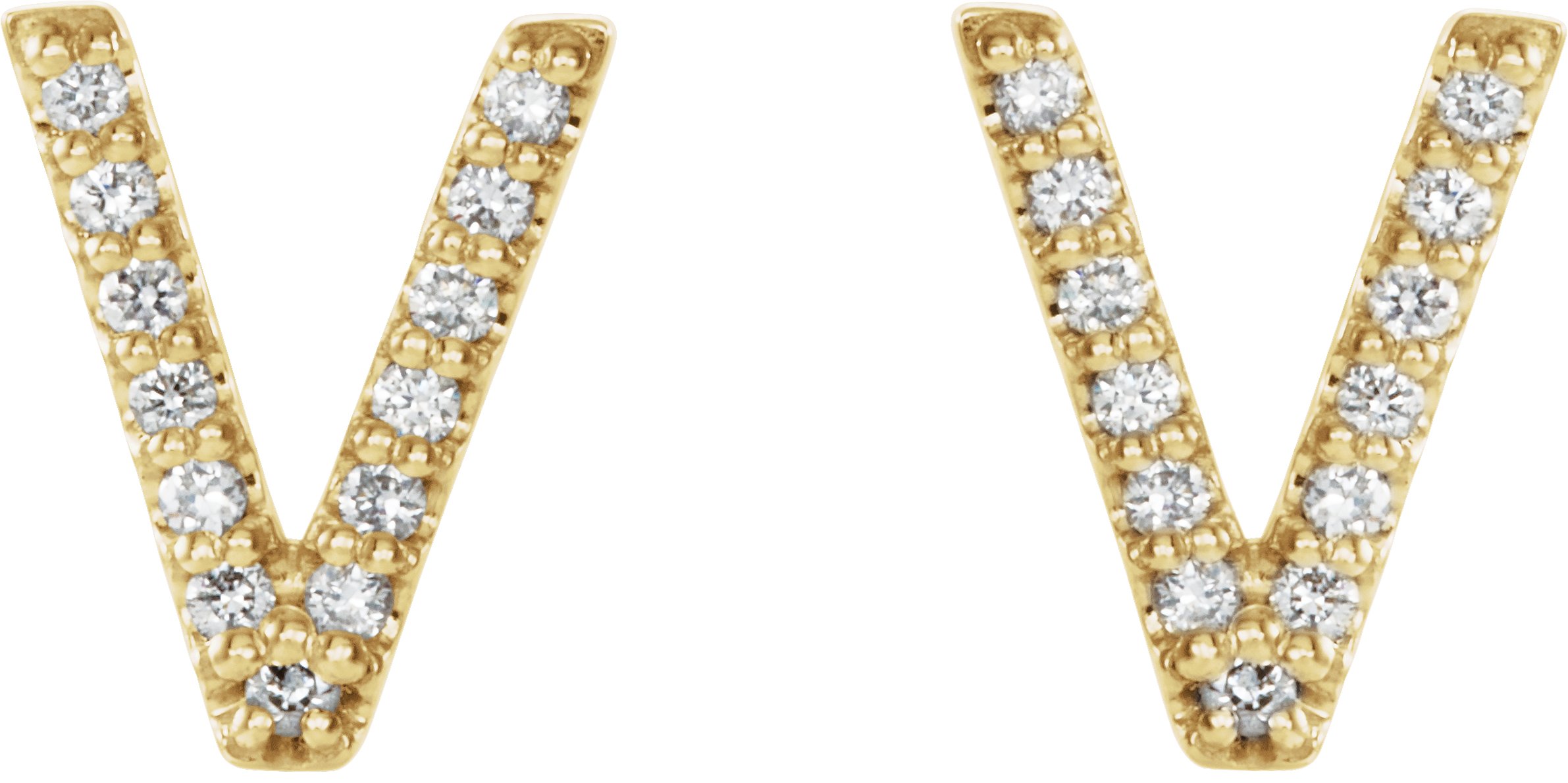 Accented Initial Stud Earrings
