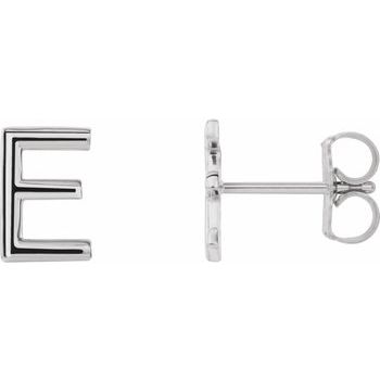 Sterling Silver Single Initial E Earring Ref. 14383310