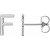 Sterling Silver Single Initial F Earring Ref. 14383147