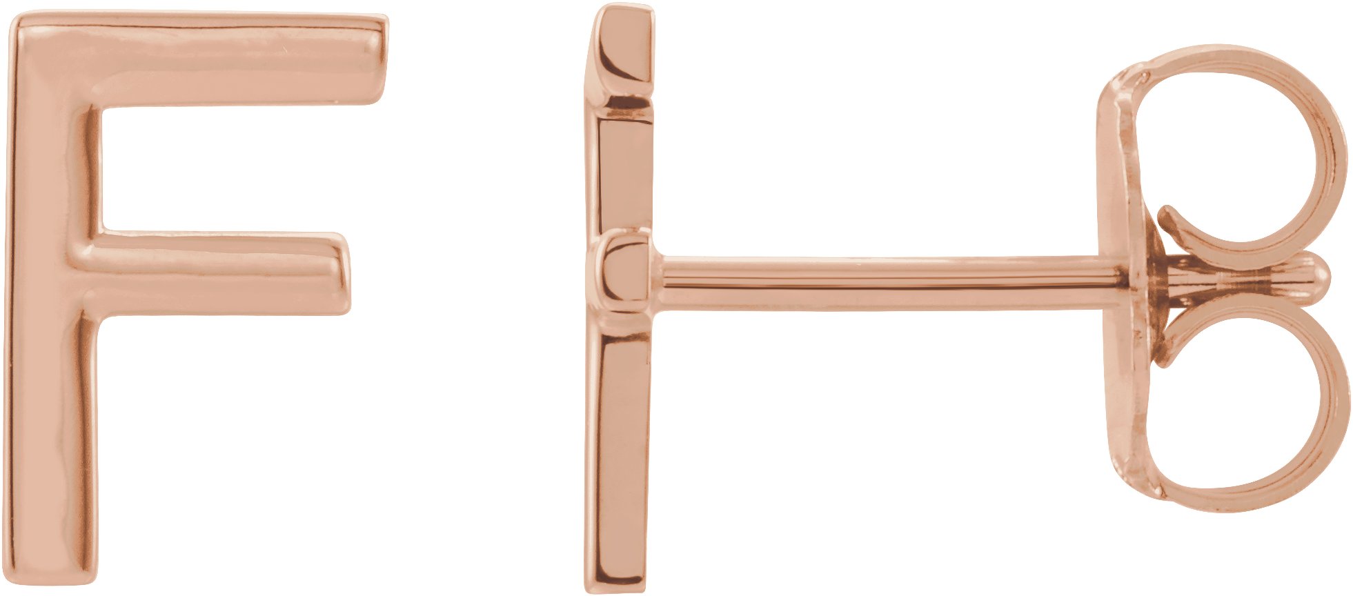 14K Rose Single Initial F Earring Ref. 14383313