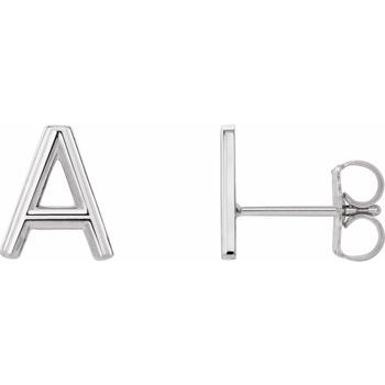Platinum Single Initial A Earring Ref. 14383263
