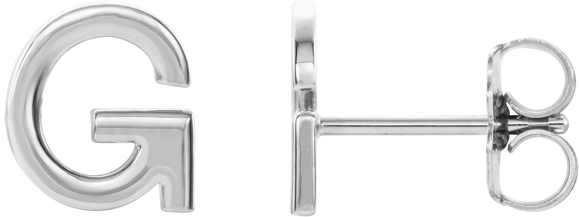 Sterling Silver Single Initial G Earring Ref. 14383152