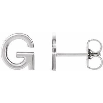 Sterling Silver Single Initial G Earring Ref. 14383152
