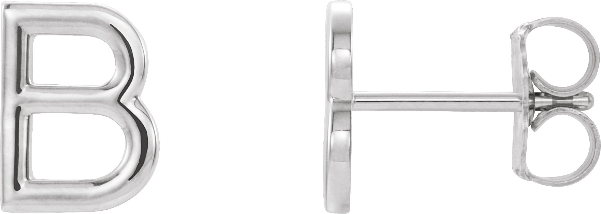 Sterling Silver Single Initial B Earring Ref. 14383127