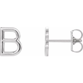 Platinum Single Initial B Earring Ref. 14383126