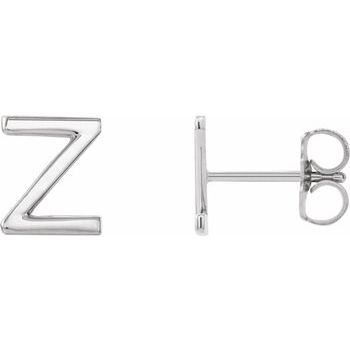 Sterling Silver Single Initial Z Earring Ref. 14383306
