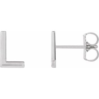 Sterling Silver Single Initial L Earring Ref. 14383032