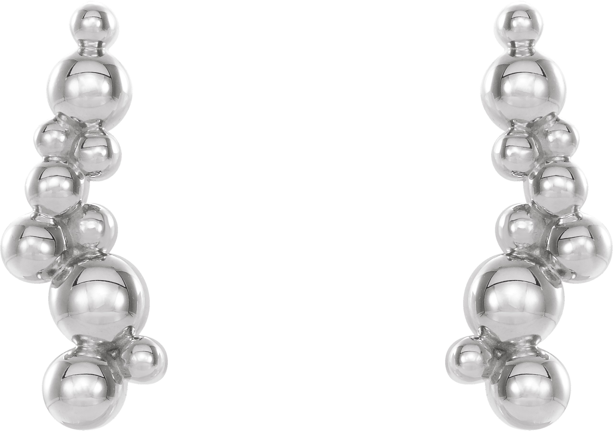 Sterling Silver Beaded Ear Climbers     