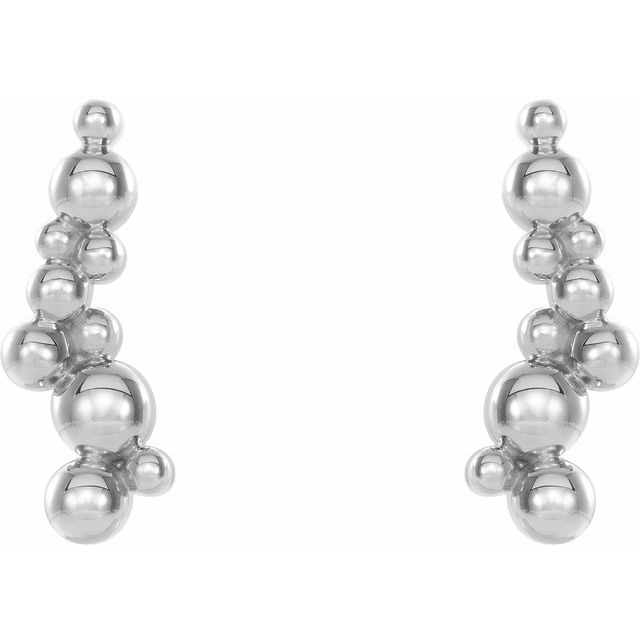 Sterling Silver Beaded Ear Climbers     