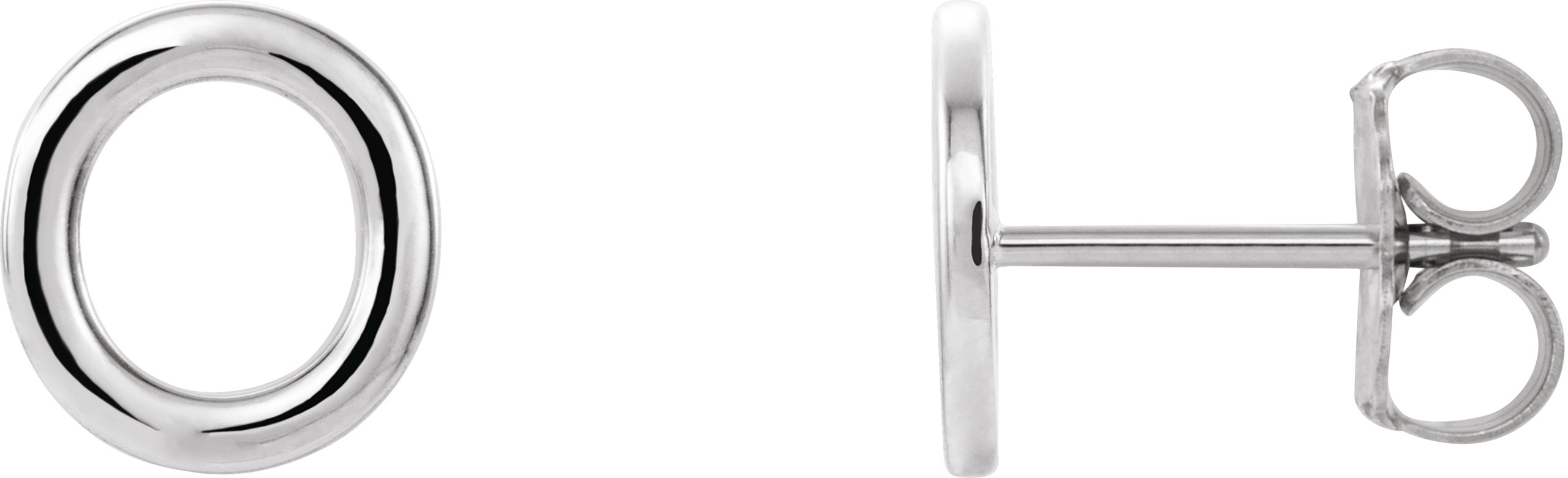 Sterling Silver Single Initial O Earring Ref. 14383233