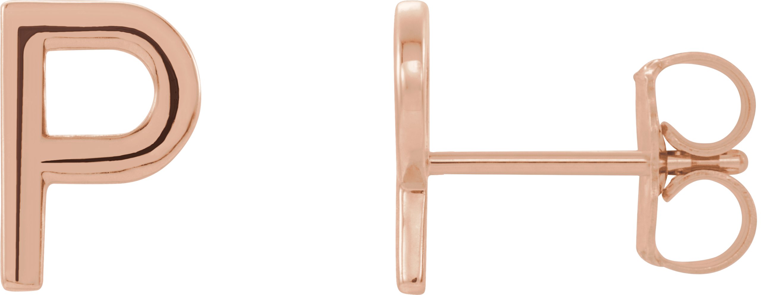 14K Rose Single Initial P Earring Ref. 14383236