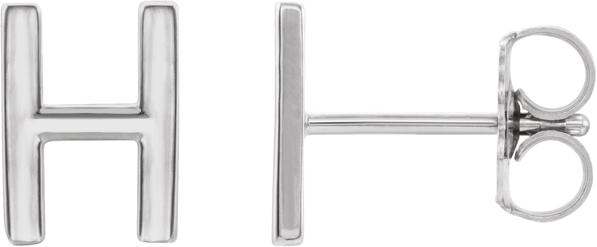 Sterling Silver Single Initial H Earring Ref. 14382998