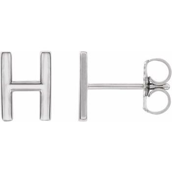 Sterling Silver Single Initial H Earring Ref. 14382998