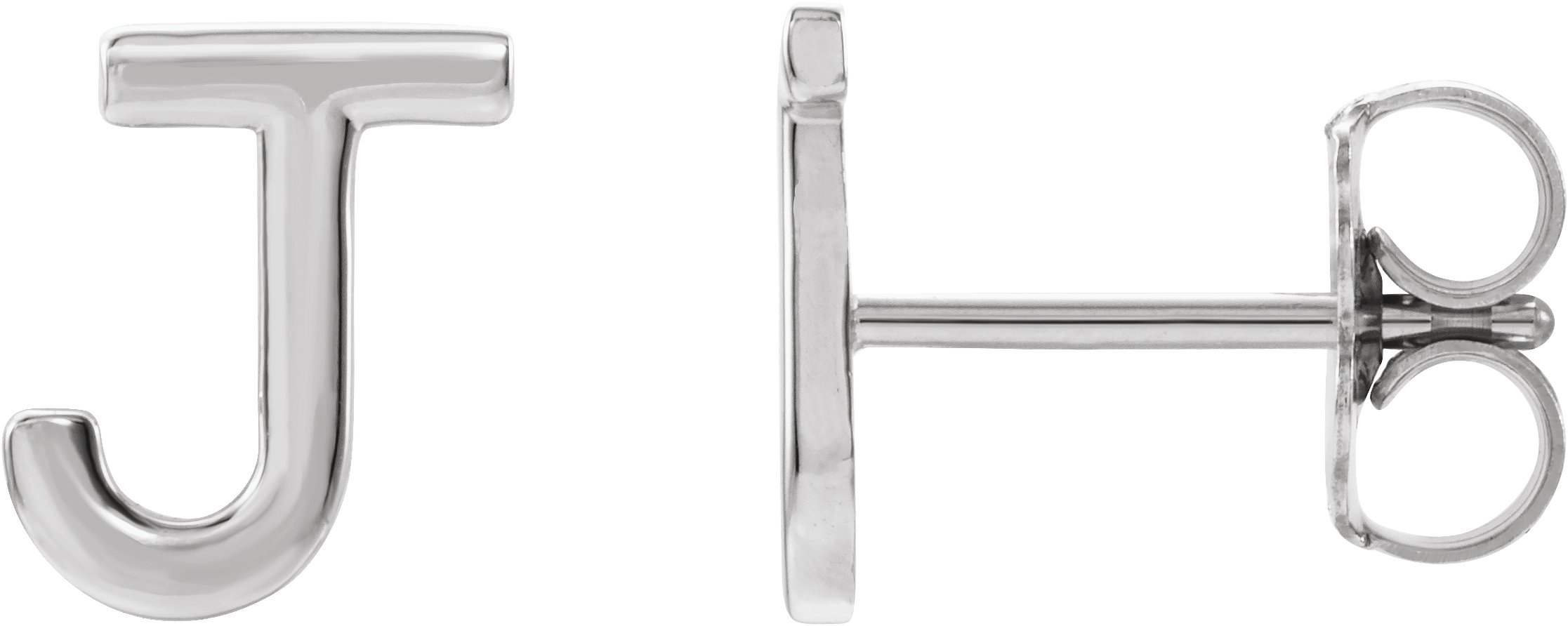 Sterling Silver Single Initial J Earring Ref. 14383362