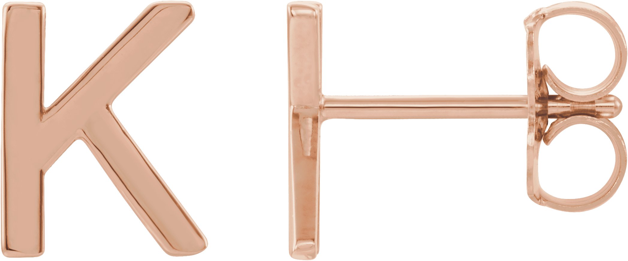 14K Rose Single Initial K Earring Ref. 14383191