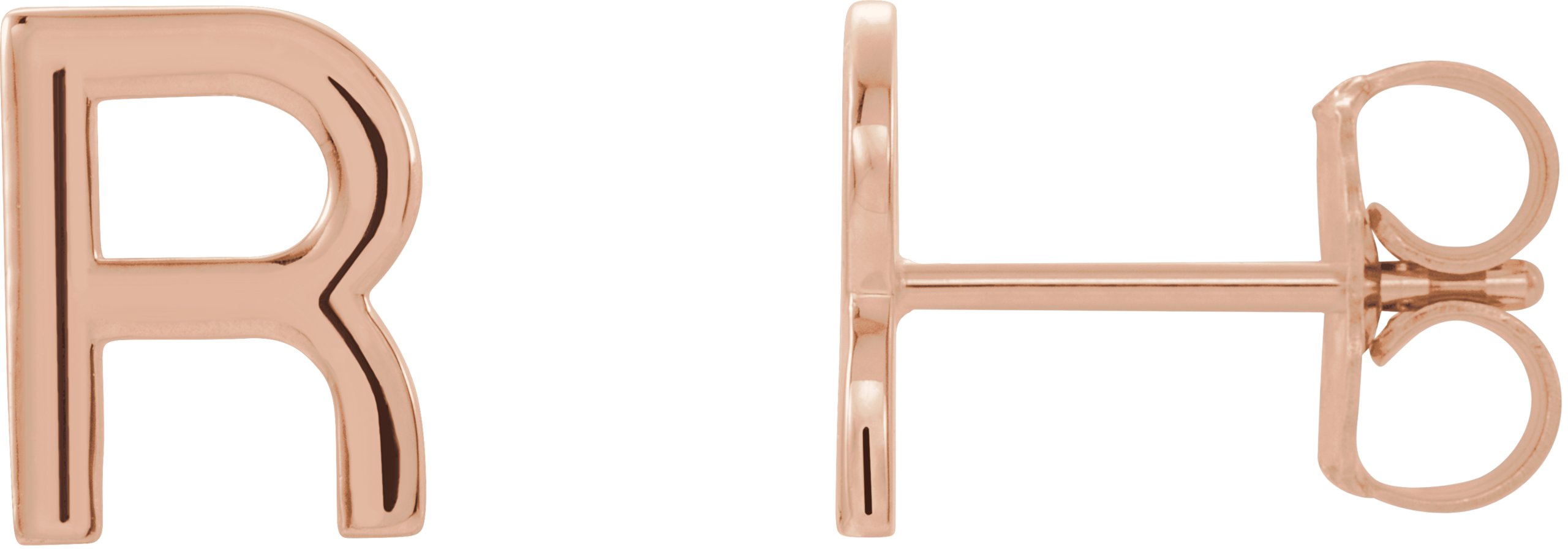 14K Rose Single Initial R Earring Ref. 14382914