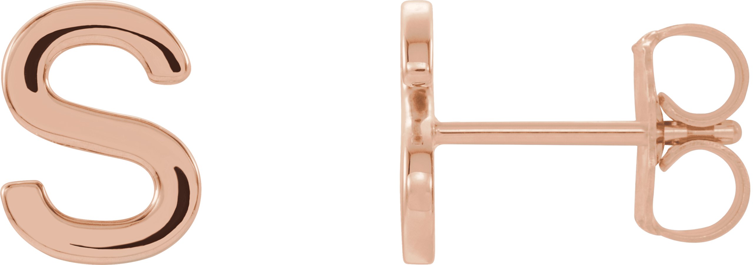 14K Rose Single Initial S Earring Ref. 14383269