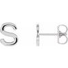 Sterling Silver Single Initial S Earring Ref. 14383271