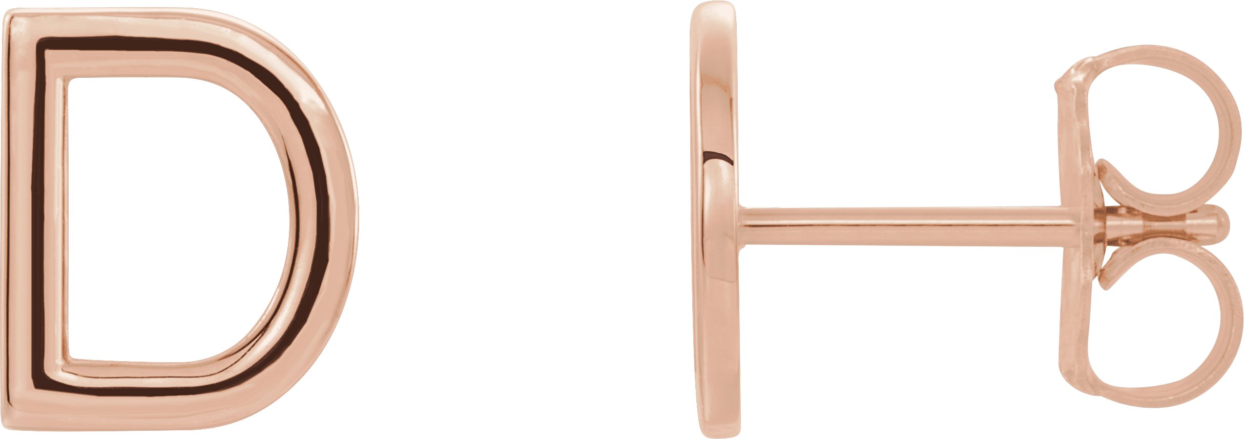 14K Rose Single Initial D Earring Ref. 14382954