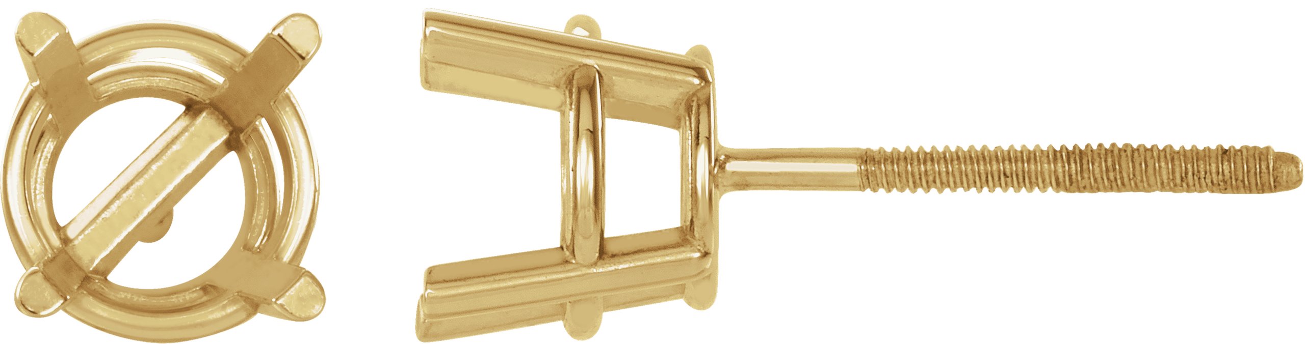 Round 4-Prong Lightweight Stud Earrings