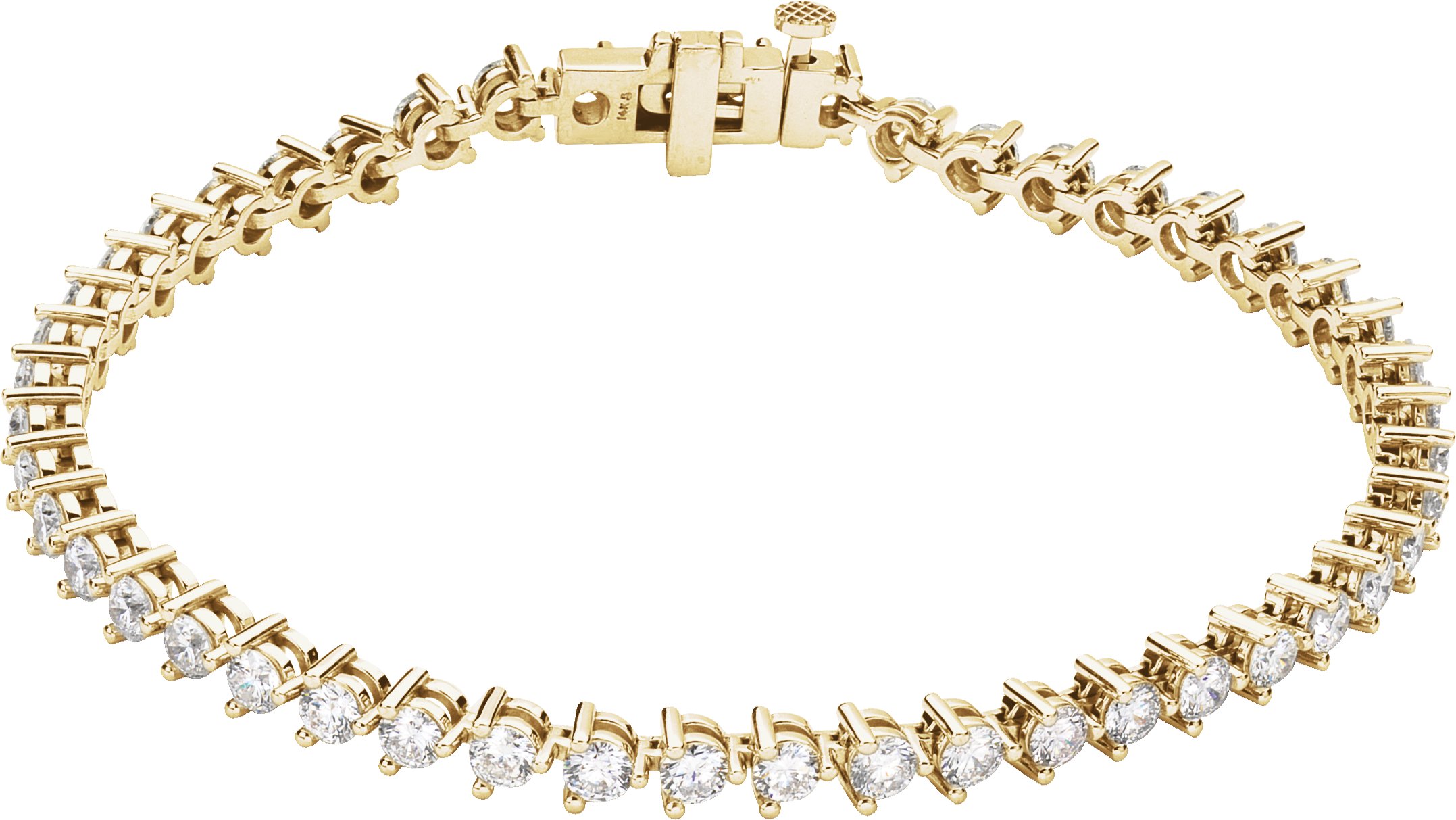 14K Yellow 5 CTW Natural Diamond Line 7 1/4" Bracelet