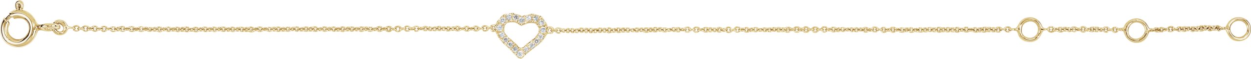 14K Yellow .06 CTW Natural Diamond Heart 6-7 Bracelet