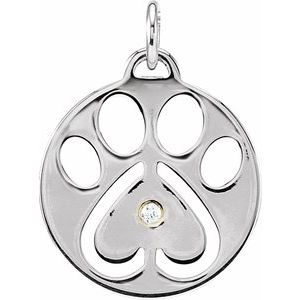 Sterling Silver .02 CT Diamond Our Cause for Paws™  Charm 