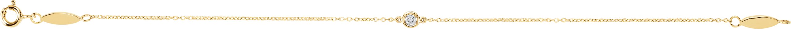 14K Yellow .08 CT Natural Diamond Bracelet