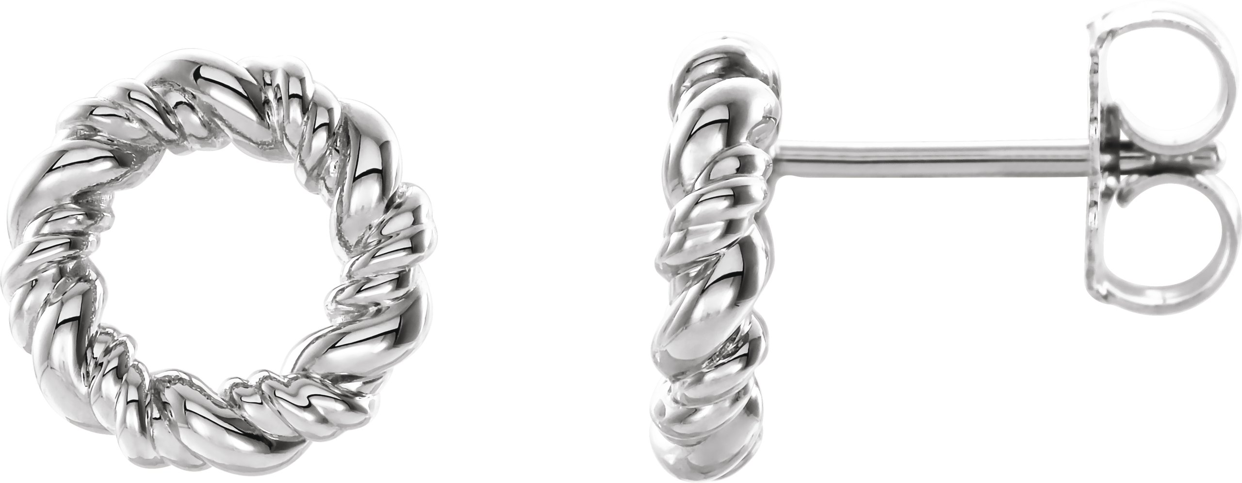 Sterling Silver 9.4 mm Circle Rope Earrings
