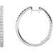 14K White 35.3 mm 3 CTW Natural Diamond Inside-Outside Hoop Earrings