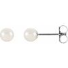 14K White 4 mm White Akoya Cultured Pearl Earrings Ref. 2713587