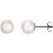14K White 8 mm Cultured White Akoya Pearl Earrings